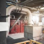 Industrial infrastructure at a waste incineration plant.